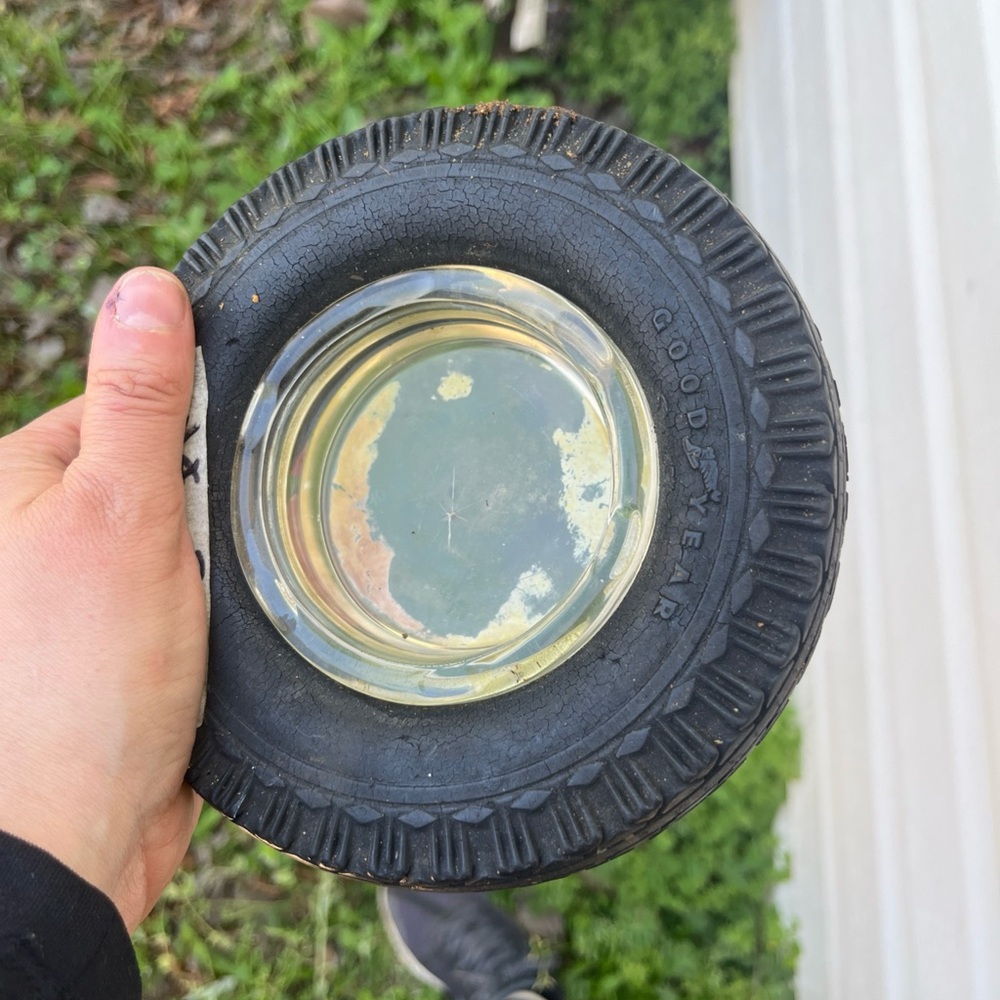 Vintage Goodyear Tire Ashtray Appalachian Tire West Virginia Mechanic Tobacco
